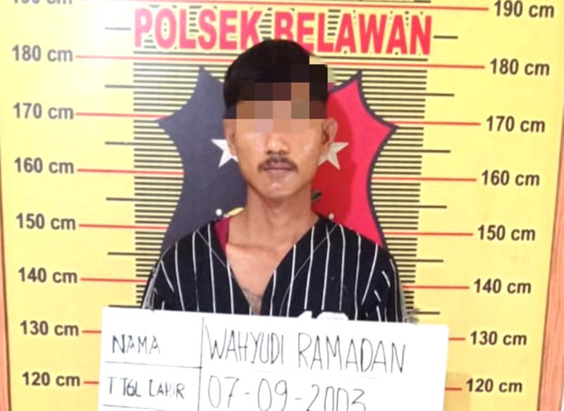 Unit Reskrim Polsek Belawan meringkus Wahyudi Ramadan (20) dalam kasus pencurian motor di Belawan. Foto: Humas Polres Belawan