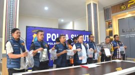 Polres Labusel mengungkap tujuh kasus dan menangkap 11 tersangka narkoba dalam dua pekan. Foto: Humas Polres Labusel