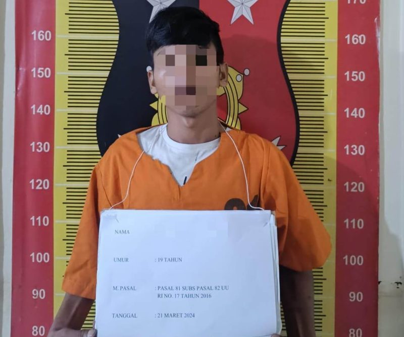 Satreskrim Polres Padangsidempuan meringkus RP, pelaku pencabulan terhadap anak. Foto: Humas Polres Padangsidempuan