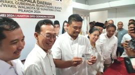 Wali Kota Medan Bobby Nasution resmi menjadi kader Gerindra, Senin (20/5/2024).