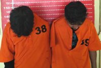 Polsek Firdaus menangkap dua anggota geng motor yang bikin onar. Foto: Humas Polres Serdang Bedagai