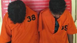 Polsek Firdaus menangkap dua anggota geng motor yang bikin onar. Foto: Humas Polres Serdang Bedagai