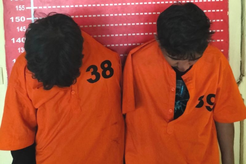 Polsek Firdaus menangkap dua anggota geng motor yang bikin onar. Foto: Humas Polres Serdang Bedagai