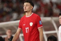 Pemain timnas Indonesia Ivar Jenner menjebol gawang Irak pada pertandingan perebutan posisi ketiga Piala Asia U-23
