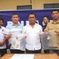 Kasat Reskrim Polres Sergai AKP JH Panjaitan (tengah) didampingi KBO Reskrim Iptu Edward Sidauruk (kiri) dan Kanit Pidum Ipda Hendri Ika Pandu Winata, dalam konferensi pers. Foto: Humas Polres Sergai