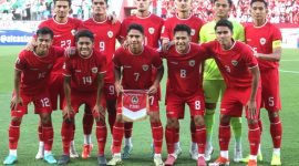 Skuad Timnas Indonesia pada Kualifikasi Piala Dunia 2026. Photo by Karim JAAFAR / AFP