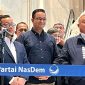 Sekretaris Jenderal NasDem Hermawi Taslim (kanan) bersama Anies Baswedan (tengah) di NasDem Tower, Jakarta, Senin (22/7/2024). Foto: Antara/Narda Margaretha Sinambela
