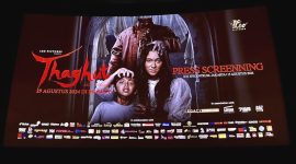 Poster press screening film “Thaghut” di XXI Epicentrum, Jakarta, Kamis. Foto: Antara/ Putri Hanifa