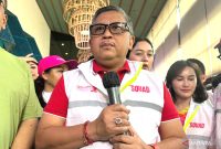 Sekretaris Jenderal PDI Perjuangan Hasto Kristiyanto menyinggung kemunduran Airlangga Hartarto dan kemunculan poster Gibran sebagai calon Ketum Golkar. Foto: Antara/Rio Feisal
