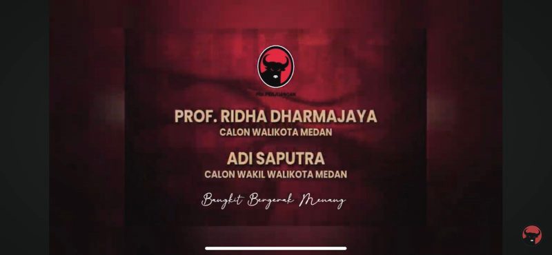 PDIP resmi mengusung pasangan calon Prof Ridha - Adi Saputra pada Pilkada Medan 2024. Foto: Tangkapan layar pengumuman Calon Walikota dan Wakil Walikota Medan