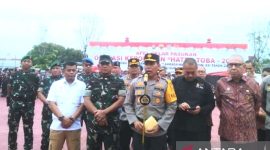 Wakil Kepala Polda Sumut Brigjen Pol Rony Samtana memberikan keterangan terkait pengamanan PON XXI, di Medan, Sumatera Utara, Jumat (23/8/2024). Foto: Antara/M. Sahbainy Nasution
