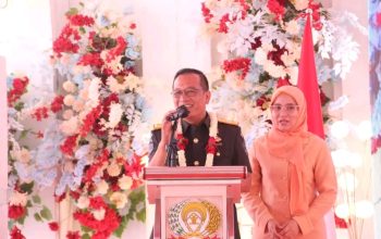 M Pithra Jaya Saragih saat membacakan sambutan usai dilantik menjabat Kalapas I Medan. Foto: Dokumentasi Lapas Kelas I Medan