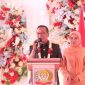 M Pithra Jaya Saragih saat membacakan sambutan usai dilantik menjabat Kalapas I Medan. Foto: Dokumentasi Lapas Kelas I Medan