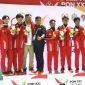 Tim barongsai Aceh meraih emas pada nomor pekingsai kecepatan Pekan Olahraga Nasional (PON) XXI/2024 Aceh-Sumatera Utara yang berlangsung di Martial Arts Arena, Kompleks Sumut Sport Center, Deli Serdang, Sumut, Jumat (6/9/2024). Foto: Antara/HO-PB PON