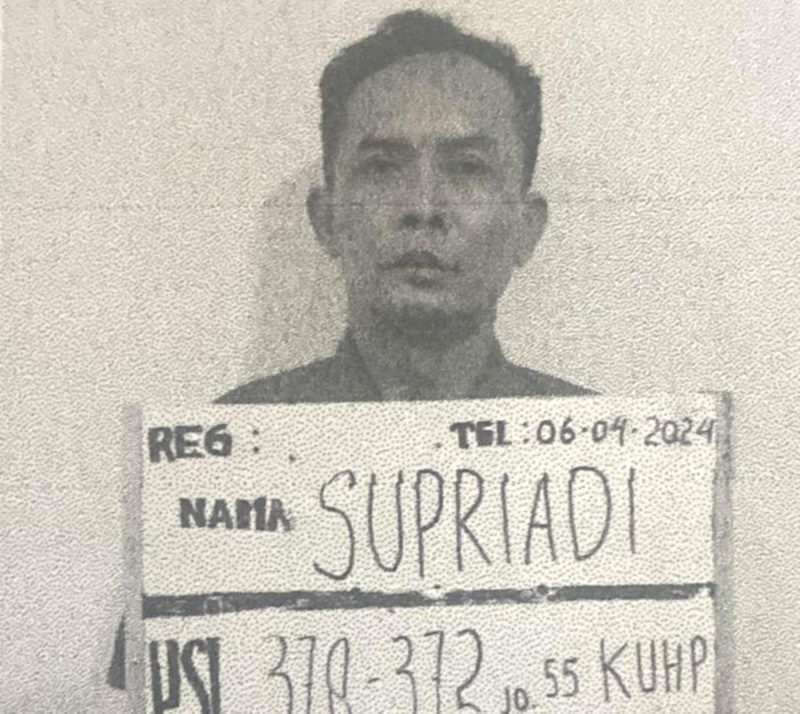 Tampang Iptu Supriadi, oknum polisi yang terlibat dalam dugaan penipuan modus calo masuk Akpol bersama Nina Wati. Foto: Dok. Cabjari Labuhan Deli