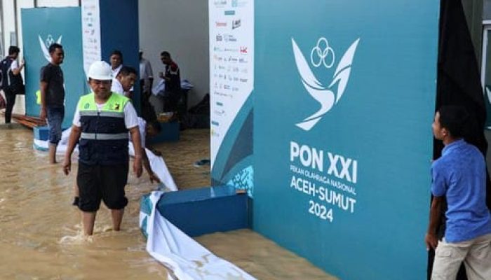 Arena Cabor Menembak PON 2024 Terendam Banjir