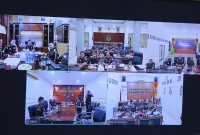 Kejati Sumut melakukan penghentian penuntutan perkara melalui RJ di ruang Vidcon gedung Kejati Sumut. Foto: Humas Kejati Sumut