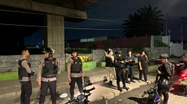 Sejumlah personel Tim Patroli Presisi saat melakukan patroli di titik rawan aksi tawuran dan geng motor di Kota Medan. Foto: Humas Polda Sumut