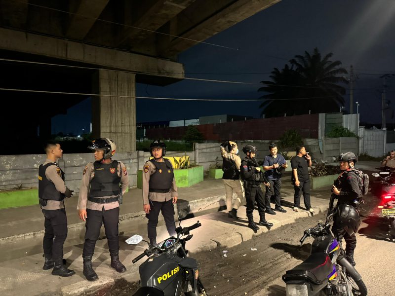 Sejumlah personel Tim Patroli Presisi saat melakukan patroli di titik rawan aksi tawuran dan geng motor di Kota Medan. Foto: Humas Polda Sumut