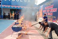 Bea dan Cukai Kota Sibolga musnahkan rokok ilegal sebanyak 1,6 juta. Foto: Istimewa