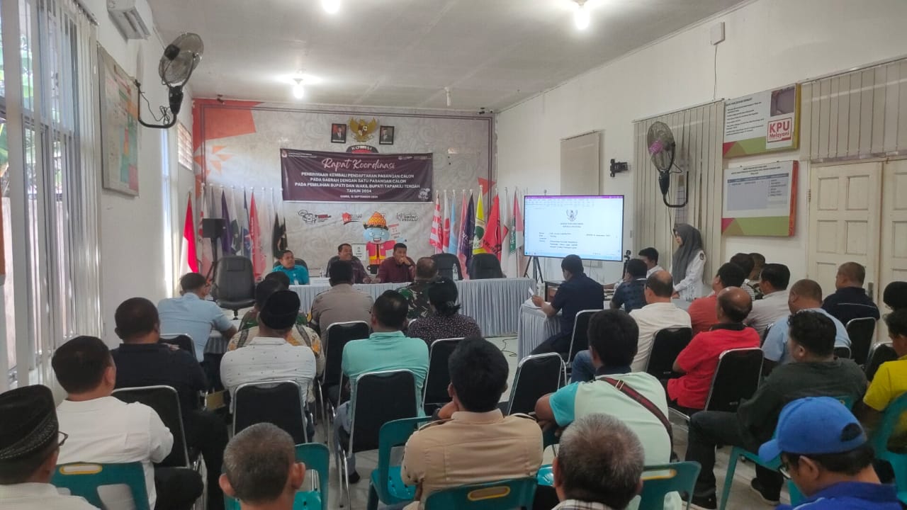 Suasana Rakor KPU Tapteng terkait Surat Edaran KPU. Foto: Istimewa