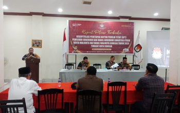Suasana Rapat Pleno Terbuka rekapitulasi penetapan DPT Pilkada 2024 di Kota Sibolga. Foto: Isimewa