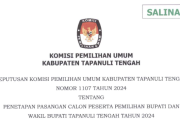 KPU Tapteng Tetapkan 2 Pasangan Calon di Pilkada 2024