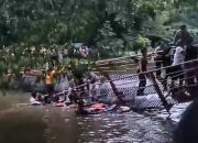 Jembatan Cadika Ambruk Sore, Pj Sekda Cek ke Lokasi Malam: Pengikat Sling Patah