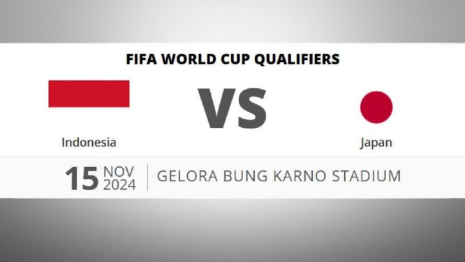 Jadwal Indonesia VS Jepang di Fifa World Cup Qualifiers