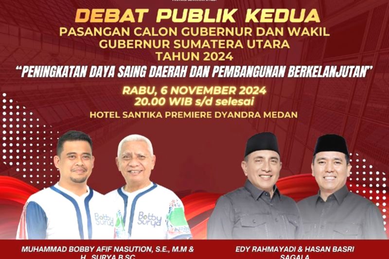 Debat publik pasangan calon Gubernur dan Wakil Gubernur Sumut. Foto: KPU Sumut
