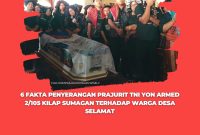 Kontras Sumut menemukan sejumlah fakta-fakta pada peristiwa penyerangan prajurit TNI Yon Armed 2/105 terhadap warga Desa Selamat. Foto Topikseru.com