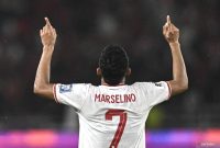Pesepak bola Timnas Indonesia Marselino Ferdinan melakukan selebrasi usai mencetak gol ke gawang Timnas Arab Saudi pada pertandingan Grup C putaran ketiga Kualifikasi Piala Dunia 2026 Zona Asia di Stadion Utama Gelora Bung Karno, Senayan, Jakarta, Selatan (19/11). Foto: Antara