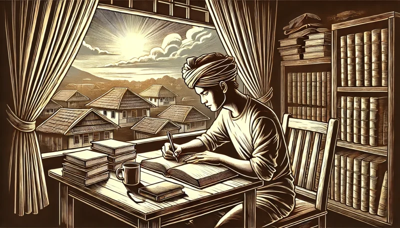 Ilustrasi Membuat sebuah cerita inspiratif. 