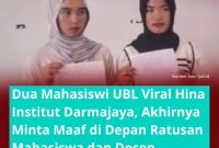 Dua mahasiswi kampus UBS viral setelah menghina kampus IIB Darmajaya. Foto: tangkapan layar video