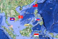 Penampakan wilayah Laut China Selatan yang masuk dalam teritorial beberapa negara. Foto: Istimewa