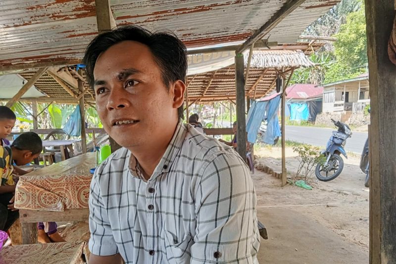 Nodiove (32), korban penganiayaan saat pembagian C6, Selasa (17/12). Topikseru.com/Jasman Julius