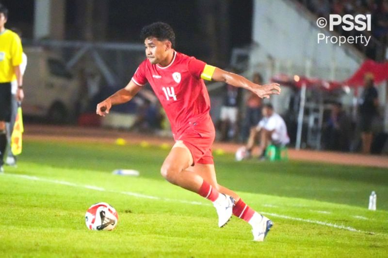 Pemain timnas Indonesia Asnawi Mangkualam beraksi pada pertandingan pertama Grup B ASEAN Cup 2024 melawan Myanmar di Stadion Thuwunna, Yangon, Senin (9/12/2024). Pertandingan ini dimenangkan Indonesia dengan skor 1-0. Foto: PSSI