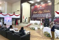 Rapat Pleno Terbuka KPU Tapteng di GOR Pandan, Kabupaten Tapteng, Minggu (1/12). Foto: Istimewa