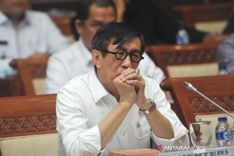 Mantan Menteri Hukum dan Hak Asasi Manusia (Menkumham) Yasona Hamonangan Laoly. Foto: Antara/HO-Humas Kemenkumham