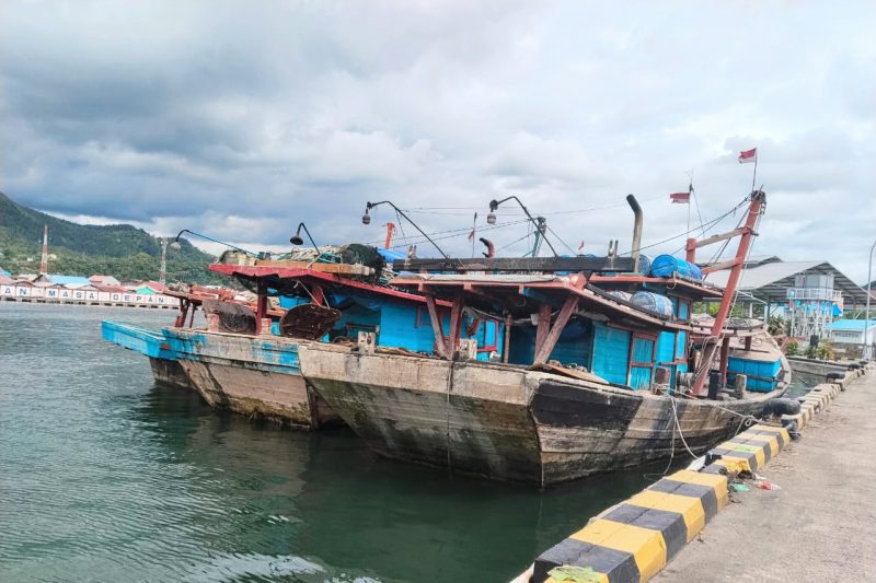 Tiga kapal pukat trawl yang sempat ditahan PSDKP Sibolga dan dilepaskan. Foto: Istimewa