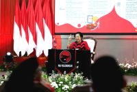 Ketua Umum PDIP Megawati Soekarnoputri saat memberikan pidato di acara pembukaan HUT ke-52 PDIP di Sekolah Partai PDIP, di Lenteng Agung, Jakarta, Jumat (10/1/2025). Foto: Antara/HO-PDIP
