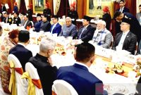 Presiden RI Prabowo Subianto bersama beberapa menteri Kabinet Merah Putih menghadiri jamuan makan malam di Istana Kepresidenan India Rashtrapati Bhavan, New Delhi, India, Sabtu (25/1/2025). Foto: Antara/HO-Tim Media Presiden Prabowo Subianto.