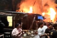 Tangkapan layar video saat Komplek Pasar Sibolga Nauli Kebakaran, Rabu (29/1) malam.