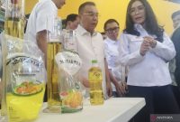 Wakil Ketua DPR RI Sufmi Dasco Ahmad bersama Wakil Ketua Komisi VI DPR Eko Patrio dan Anggota Komisi VI DPR Rieke Diah Pitaloka di Pasar Kramat Jati, Jakarta, Jumat (14/3/2025). Foto: Antara/Bagus Ahmad Rizaldi