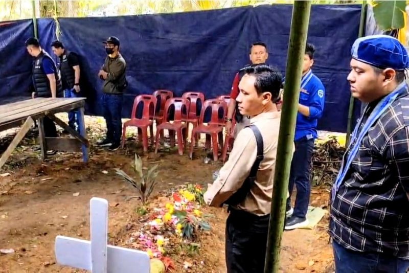Polres Asahan menggelar ekshumasi terhadap pelajar korban dugaan penganiayaan oknum polisi di Kabupaten Asahan, Sumut. Foto: Istimewa