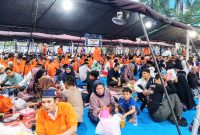 Ratusan keluarga WBP hadiri acara buka puasa bersama di Rutan Kelas I Medan, Sabtu (22/3). Foto: Topikseru.com/Muchlis