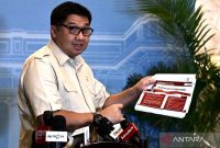 Menteri Perumahan dan Kawasan Pemukiman (PKP) Maruarar Sirait memberikan keterangan pers di Istana Kepresidenan Jakarta, Rabu malam (19/3/2025). Foto: Antara/HO-Biro Pers Sekretariat Presiden