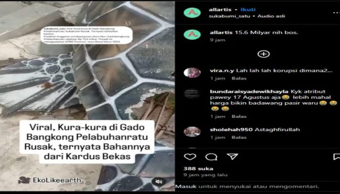 Viral! Patung Kura-Kura di Pelabuhan Ratu Rusak, Warga Pertanyakan Anggaran