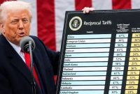 Presiden AS Donald Trump mengumumkan kebijakan baru terkait tarif resiprokal terhadap sejumlah negara termasuk Indonesia.