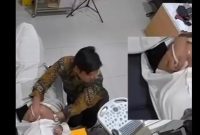 Tangkapan layar video dokter kandungan di Garut, Jawa Barat diduga lecehkan pasien. 
